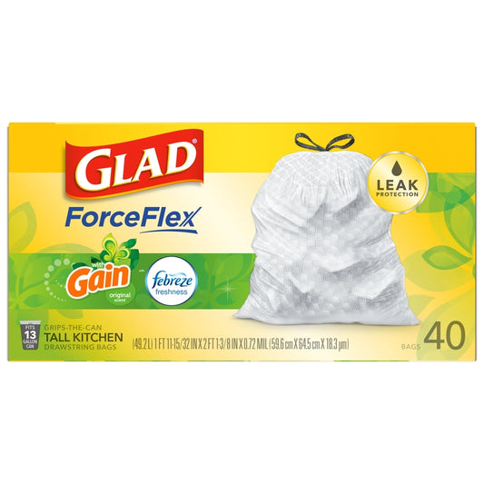 TRASH BAG 13G 40PK GLAD