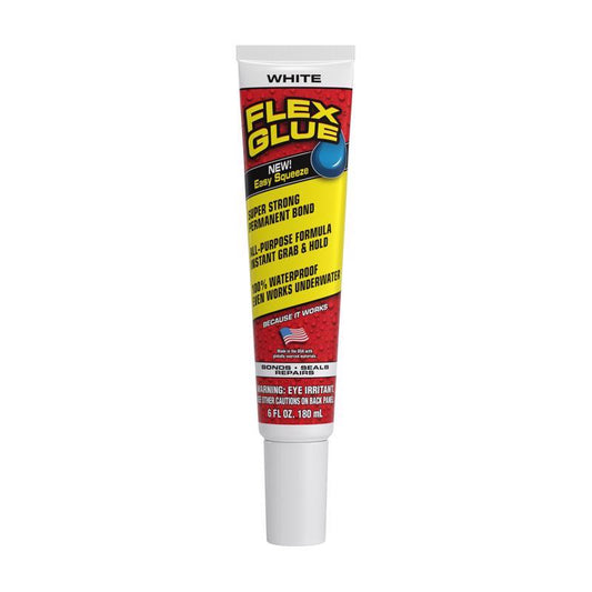 Flex Seal Family of Products Flex Glue Super Strength Rubber White Adhesive 6 fl. oz.