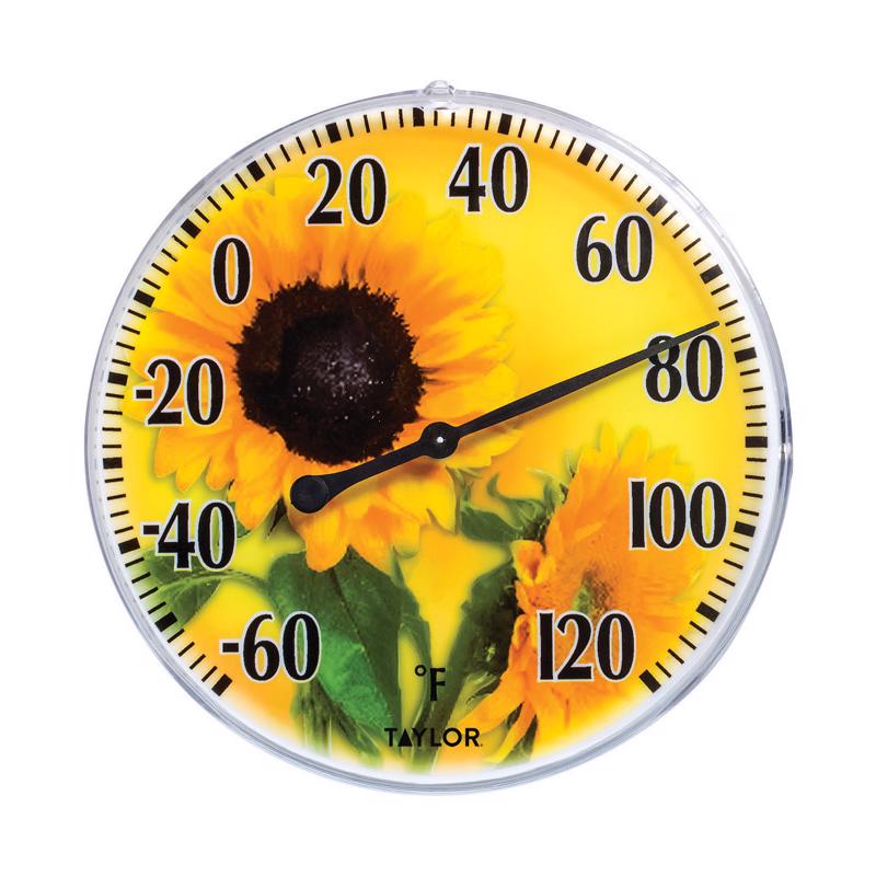 Taylor Dial Thermometer Plastic Yellow 5.25 in.