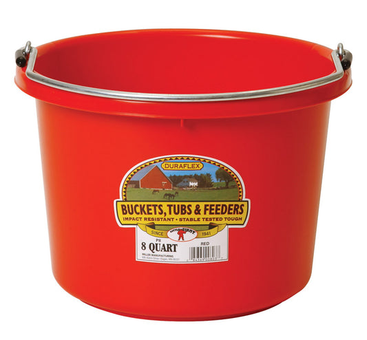 ROUND BUCKT PLST RED 8QT