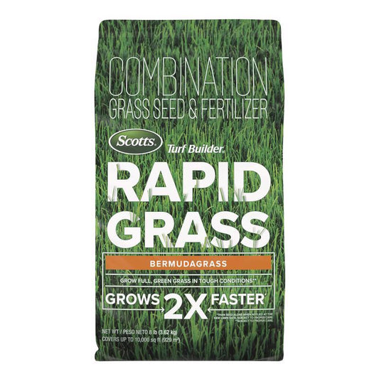 Scotts Turf Builder Rapid Grass Bermuda Grass Full Sun Grass Seed and Fertilizer 8 lb
