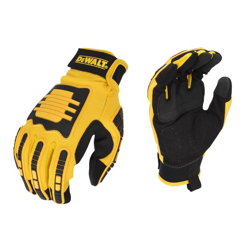 DeWalt Unisex Indoor/Outdoor Mechanic Mechanic's Glove Black/Yellow L 1 pair
