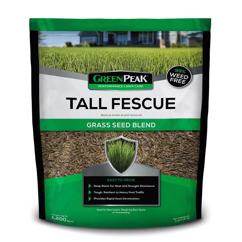 GreenPeak Tall Fescue Grass Sun or Shade Grass Seed 3 lb