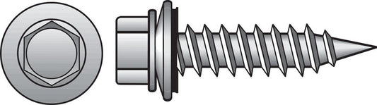 SCRWS W/WSHR HEX 2-1/2"