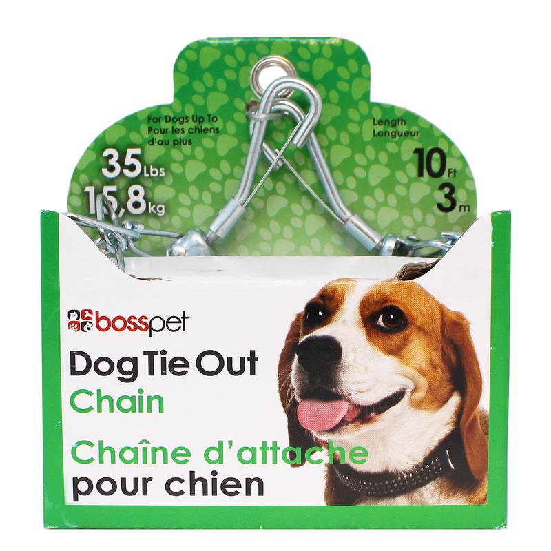 DOG TIE OUT 10' SLVR LG
