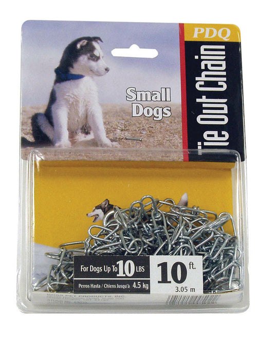 DOG TIE OUT 10' SLVR LG