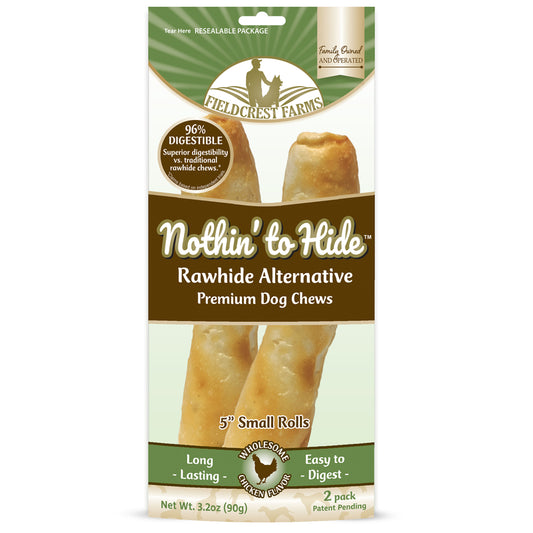 Fieldcrest Farms Nothin' to Hide Sm Roll Chicken Grain Free Chews For Dogs 0.2 lb 5 in. 2 pk