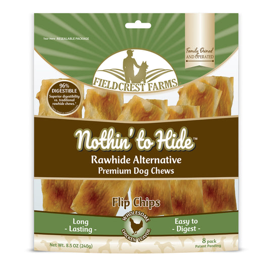 Fieldcrest Farms Nothin' to Hide Flip Chip Chicken Grain Free Chews For Dogs 0.53 lb 10 in. 8 pk