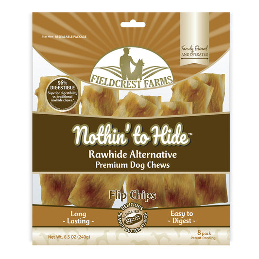 Fieldcrest Farms Nothin' to Hide Flip Chip Peanut Butter Grain Free Chews For Dogs 0.53 lb 8 pk