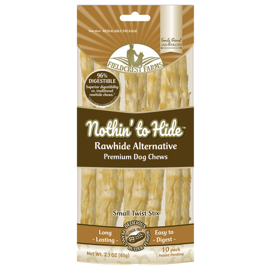 Fieldcrest Farms Nothin' to Hide Sm Twst Peanut Butter Grain Free Chews For Dogs 0.14 lb 10 pk