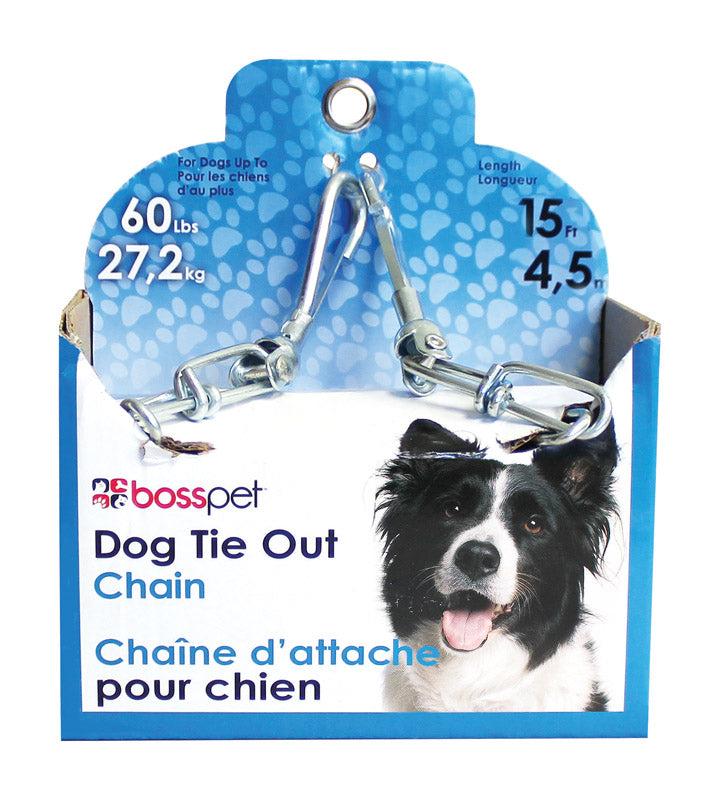 DOG TIE OUT 15' SLVR LG