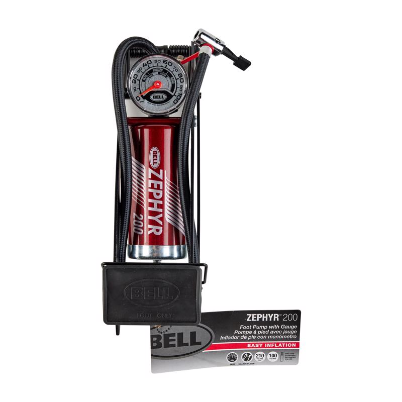 FOOT PUMP STL BLK 100PSI