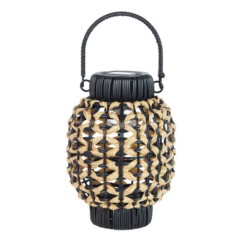 Exhart Black Plastic 9.5 in. H Lantern