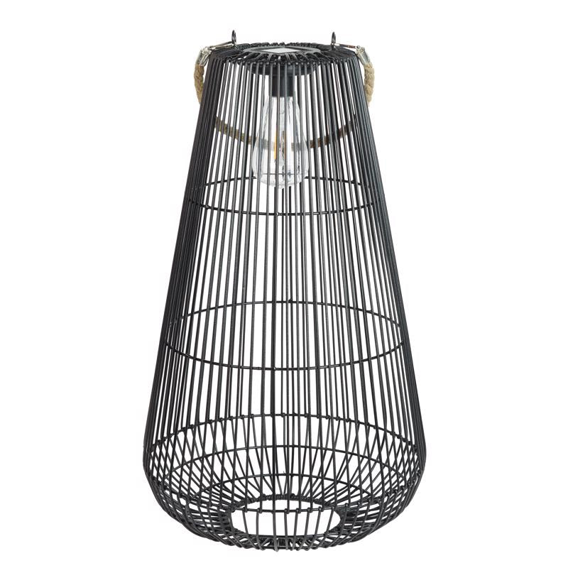 Exhart Black Plastic 21.5 in. H Lantern