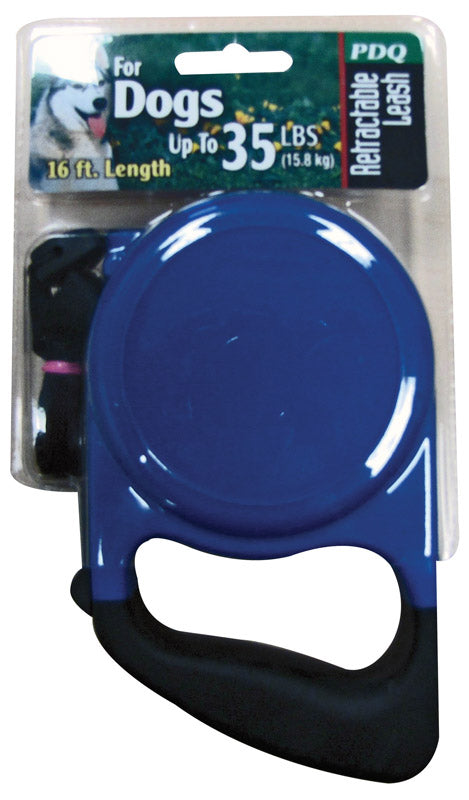 LEASH RETR 16' MD BLU/BL