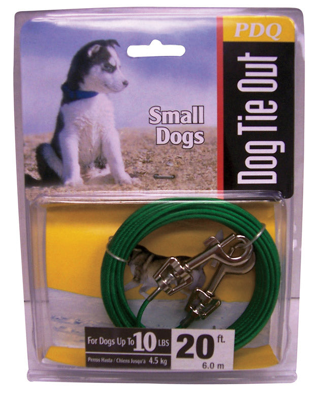 DOG TIE OUT 20' GRN/SLVR