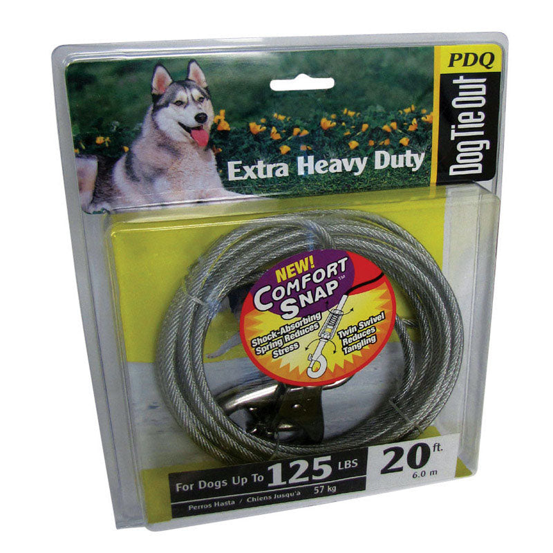 DOG TIE OUT 20' SLVR XL