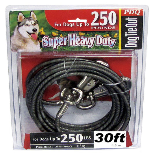 DOG TIE OUT 30' SLVR XL
