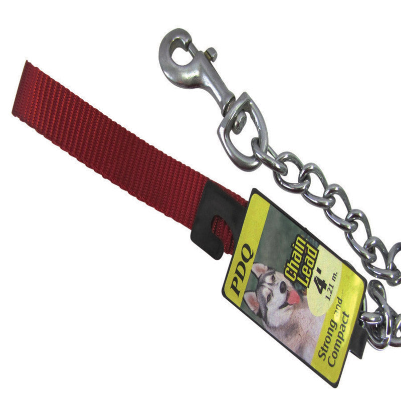 LEASH 4' SLVR STEEL S/M