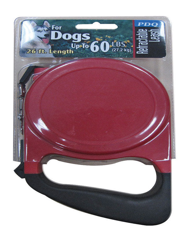 LEASH RETR 16' MD RED/BL