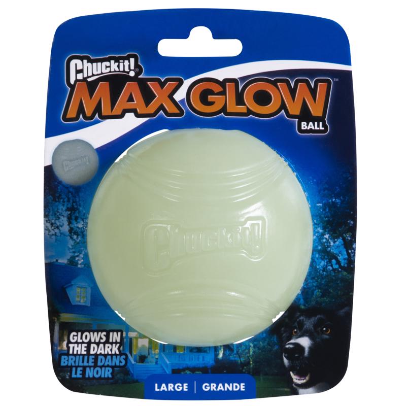 DOG TOY LG WHT MAX GLOW