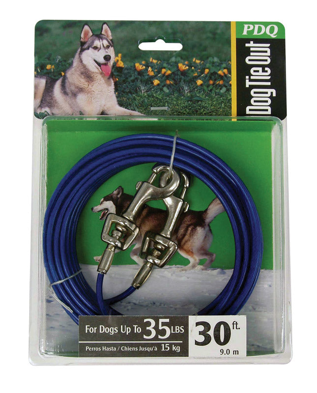 DOG TIE OUT 30' BLU MD