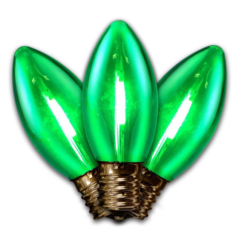 LED SM TRAN C9 GRN25PK