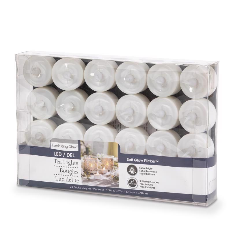 Gerson Everlasting Glow White Unscented Scent Tealight Flameless Flickering Candle
