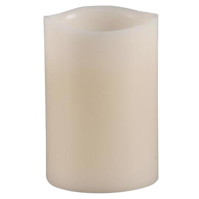 Gerson Everlasting Glow Bisque Vanilla Scent Melted Edge Pillar Flameless Flickering Candle