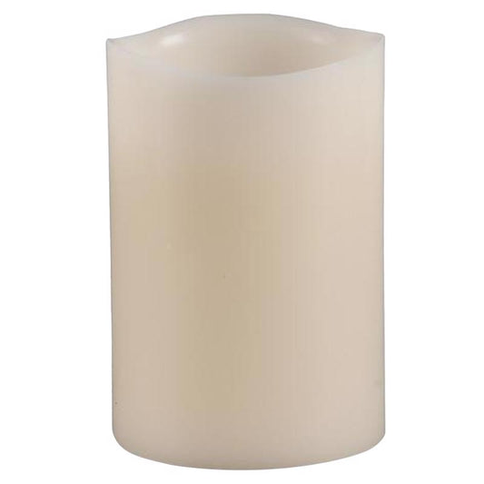 Gerson Everlasting Glow Bisque Vanilla Scent Melted Edge Pillar Flameless Flickering Candle