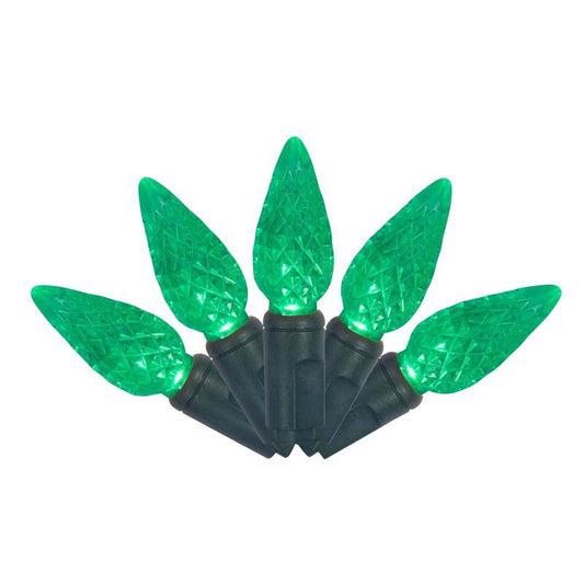 Celebrations Platinum LED C6 Green 50 ct String Christmas Lights 25 ft.