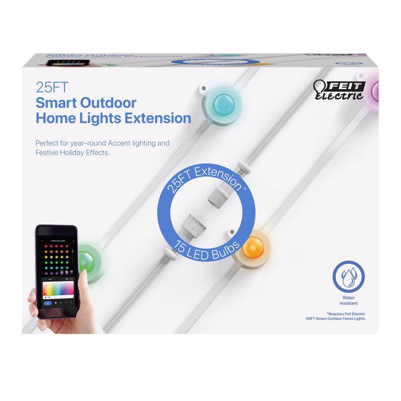 Feit Permanent LED Smart-Enabled Permanent Color Changing String Light Extension Multicolored 25 ft.
