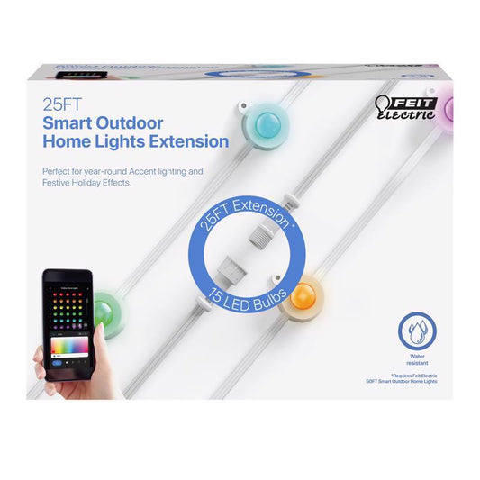 Feit Permanent LED Smart-Enabled Permanent Color Changing String Light Extension Multicolored 25 ft.