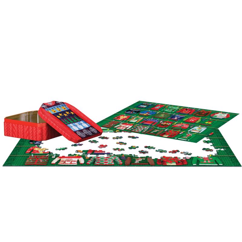 Eurographics Ugly Christmas Sweaters Tin Collectible Tins with Puzzles Multicolored 550 pc