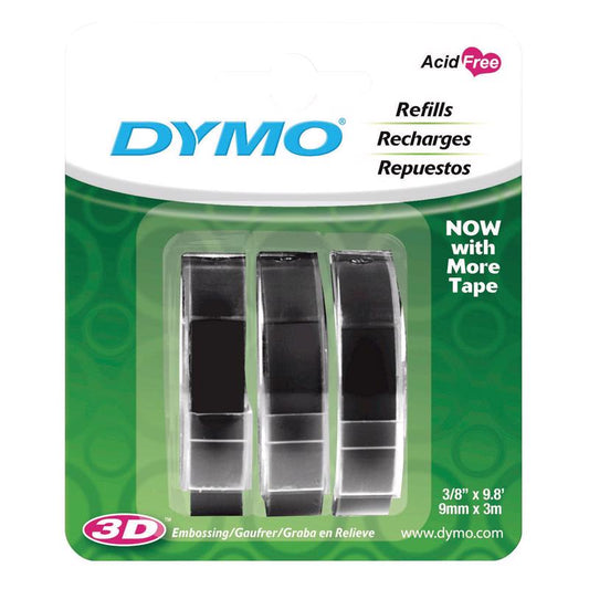 LABEL MAKER TAPE BLK 3/8