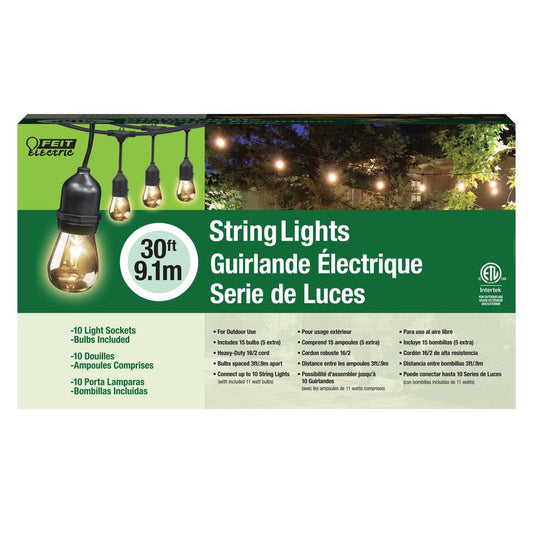 Feit Incandescent String Lights Warm White 30 ft. 10 lights