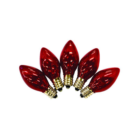 Holiday Bright Lights Incandescent C7 Red 25 ct Replacement Christmas Light Bulbs 0.08 ft.